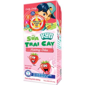 Sữa Kun sữa trái cây hương dâu thùng 48 hộp x180ml Kun