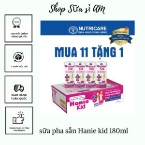 Thùng 48 Hộp Sữa Nước Hanie Kid 180ml -Thùng