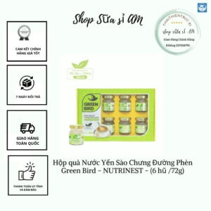 Hộp quà Nước Yến Sào Chưng Đường Phèn - GREEN BIRD - (6 hũ /72g) Tặng kèm Túi